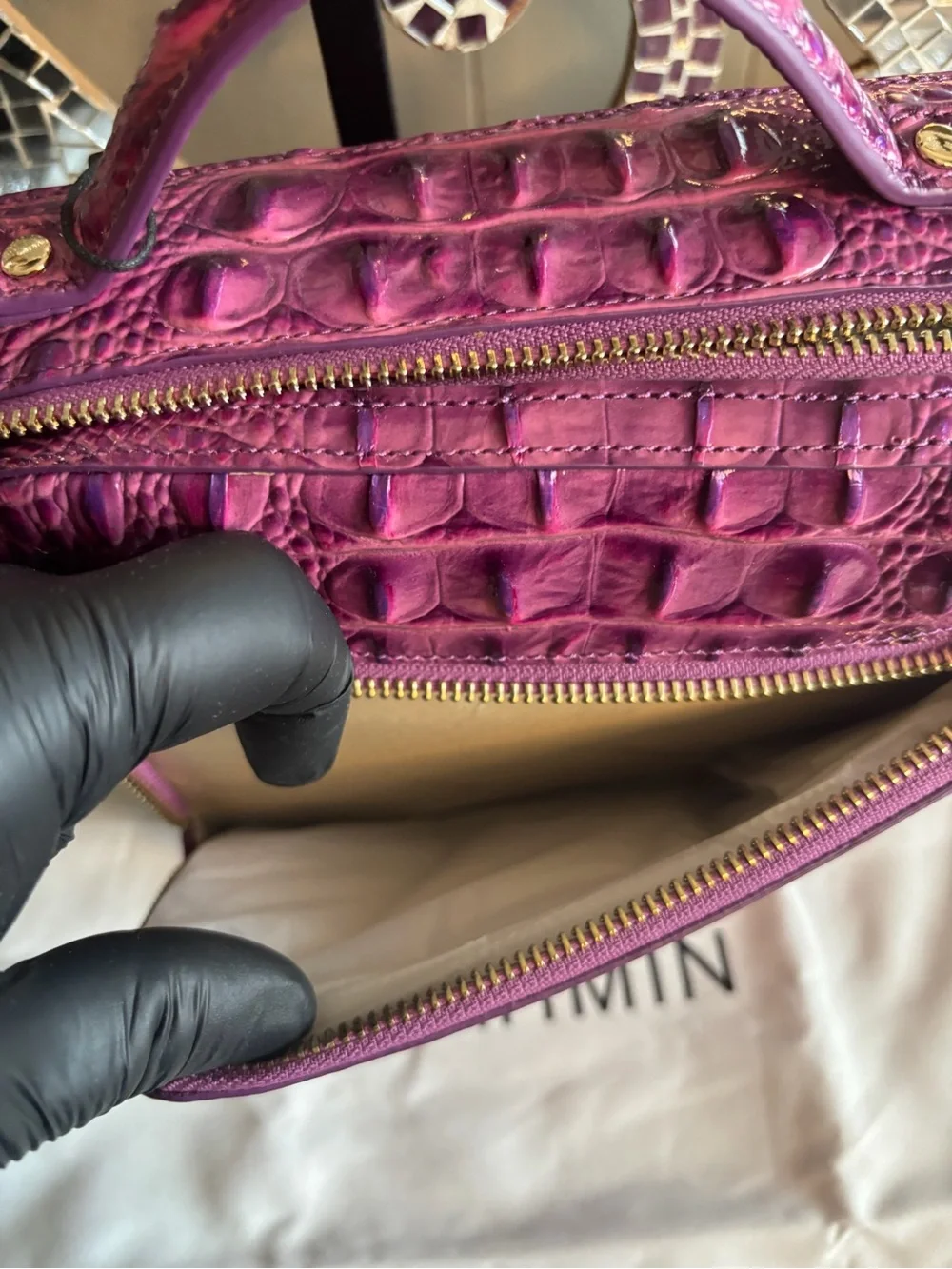 💕Brahmin Tori Dewberry Leather Top-Handle Bag‎